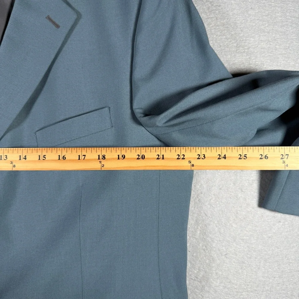 Yves Saint‎ Laurent Pour Homme Wool Blazer Blue Grey 3 Button Jacket Size 54 44R